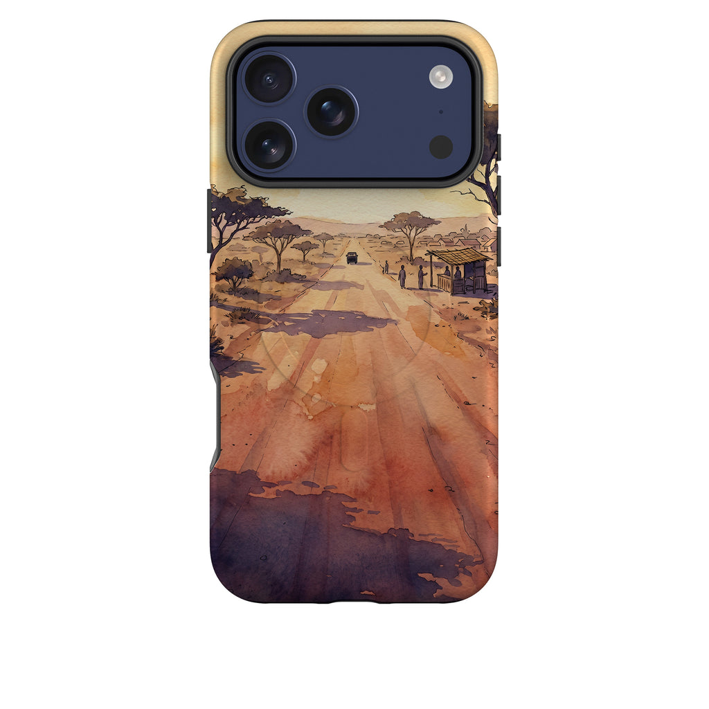 Laterite Road Golden Hour by Tobi Akinyemi — MagSafe Tough Case for iPhone — Finnaij