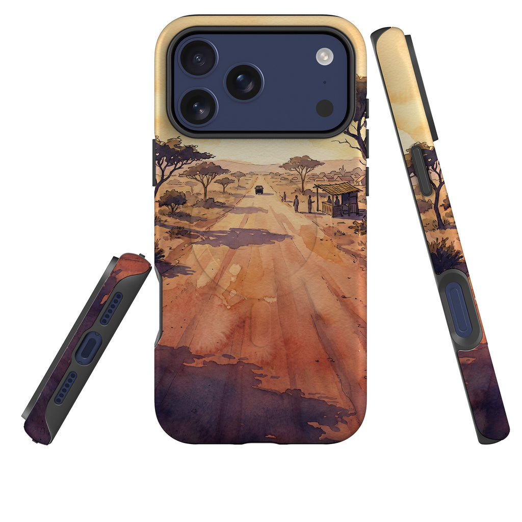 Laterite Road Golden Hour by Tobi Akinyemi — MagSafe Tough Case for iPhone — Three Quarter — Finnaij