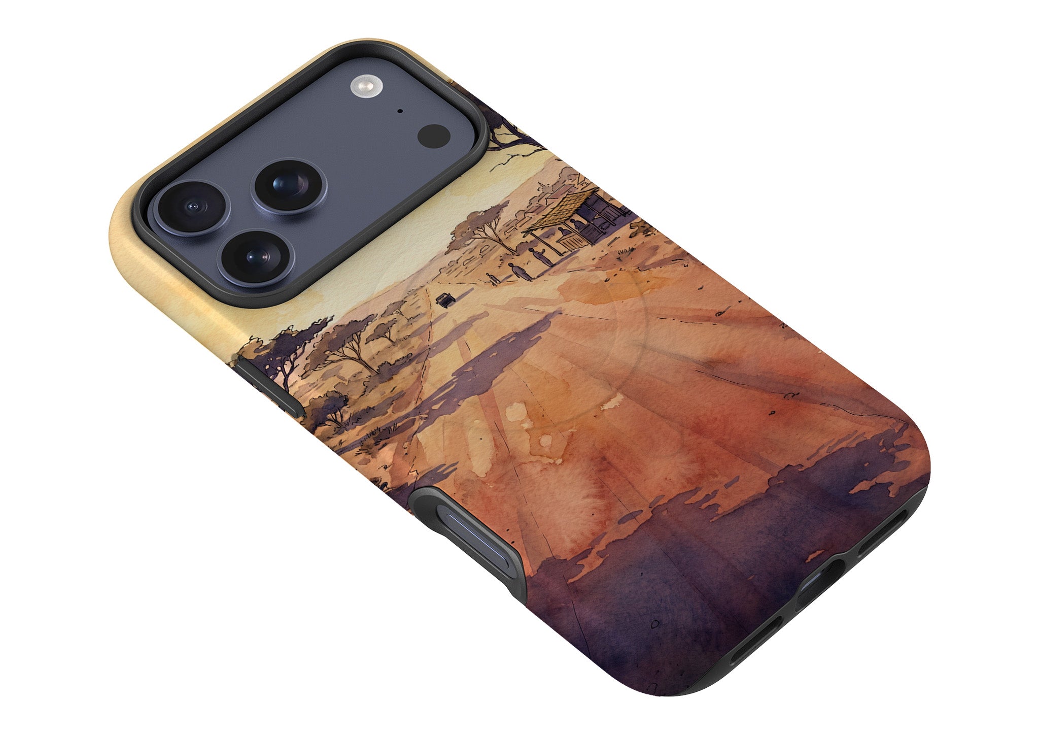 Laterite Road Golden Hour by Tobi Akinyemi — MagSafe Tough Case for iPhone — Finnaij