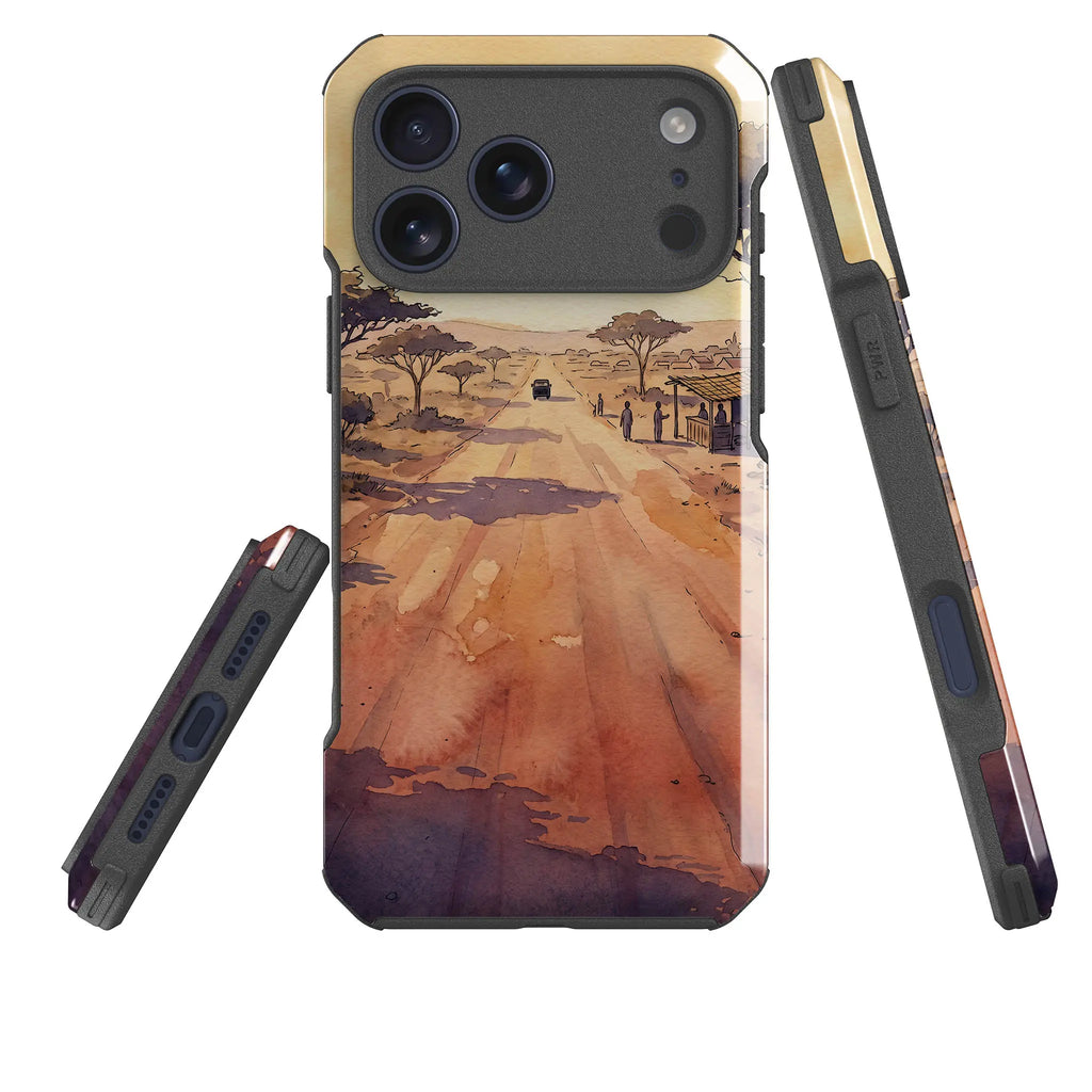Laterite Road Golden Hour by Tobi Akinyemi — Impact Armour MagSafe Case for iPhone — Three Quarter — Finnaij