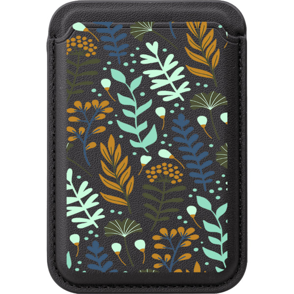 Wild Floral - Black Magsafe Wallet