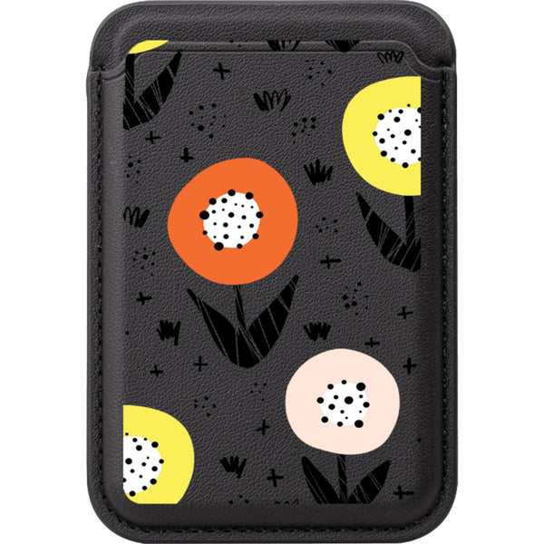Botanical Doodle - Black Magsafe Wallet