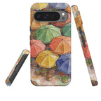 Market Umbrellas from Above by Tobi Akinyemi — Tough Case for Google Pixel — Three Quarter — Finnaij