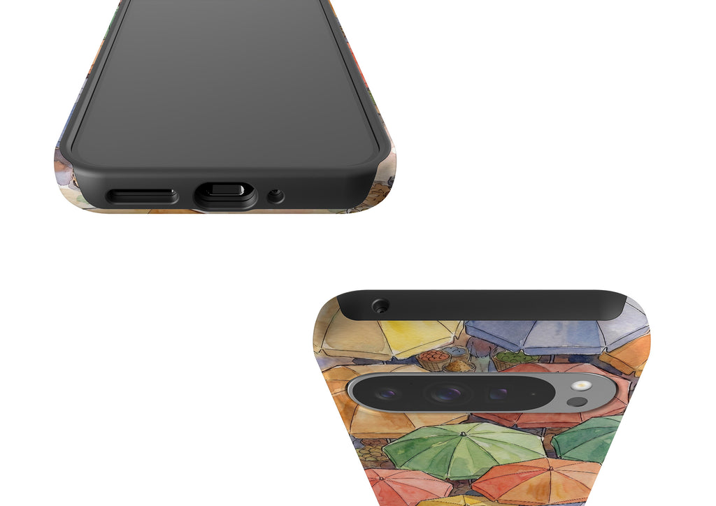 Market Umbrellas from Above by Tobi Akinyemi — Tough Case for Google Pixel — Finnaij