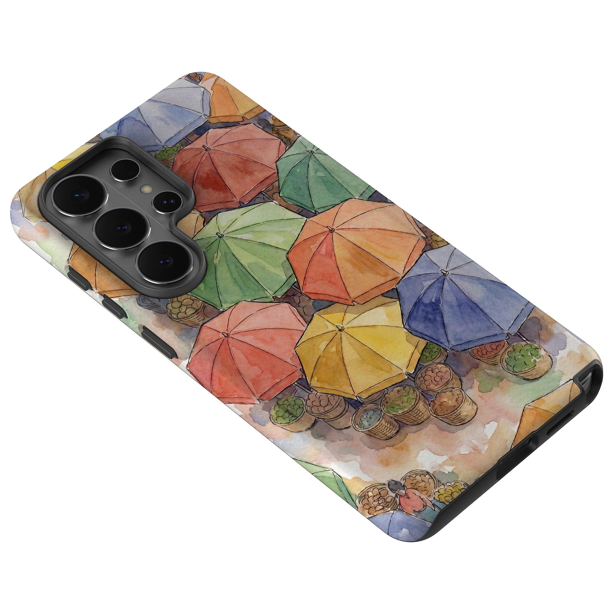 Market Umbrellas from Above by Tobi Akinyemi — Tough Case for Samsung Galaxy — Finnaij