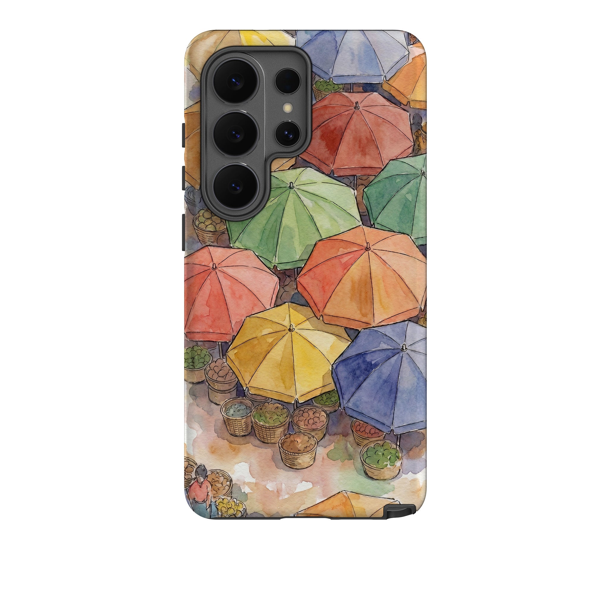 Market Umbrellas from Above by Tobi Akinyemi — Tough Case for Samsung Galaxy — Finnaij