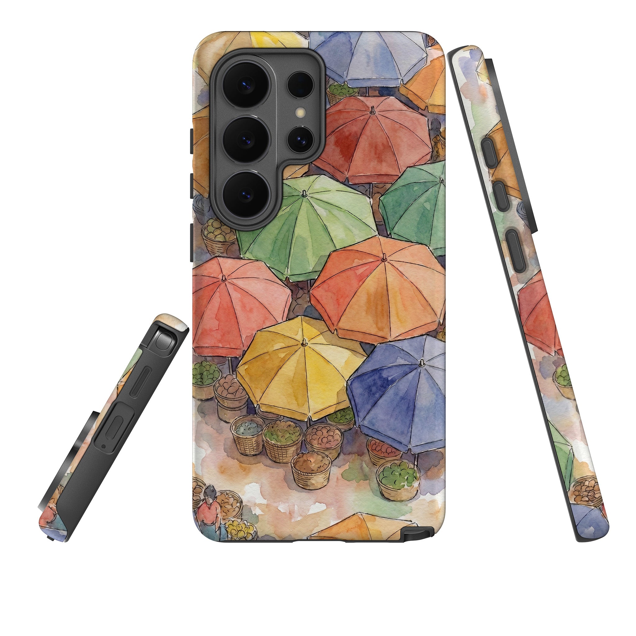 Market Umbrellas from Above by Tobi Akinyemi — Tough Case for Samsung Galaxy — Three Quarter — Finnaij