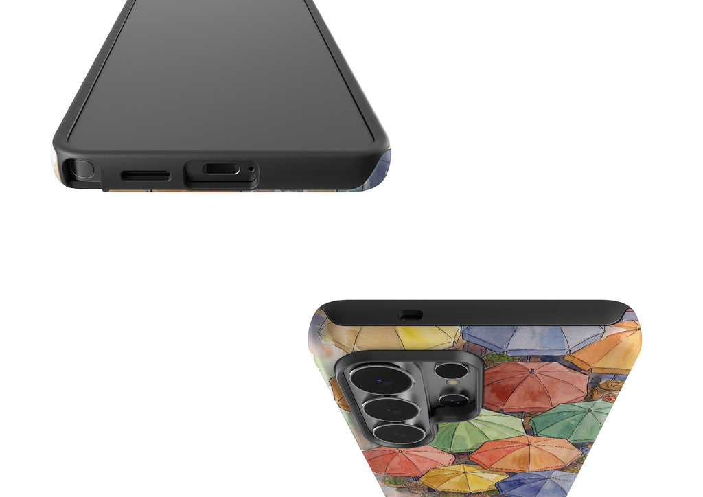 Market Umbrellas from Above by Tobi Akinyemi — Tough Case for Samsung Galaxy — Finnaij