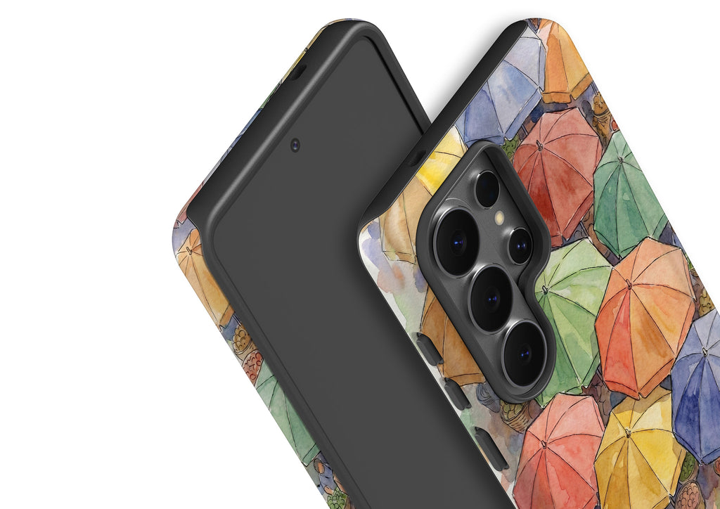 Market Umbrellas from Above by Tobi Akinyemi — Tough Case for Samsung Galaxy — Finnaij