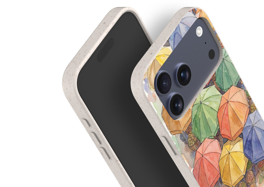 Market Umbrellas from Above by Tobi Akinyemi — iPhone Bio-degradable Case — Finnaij