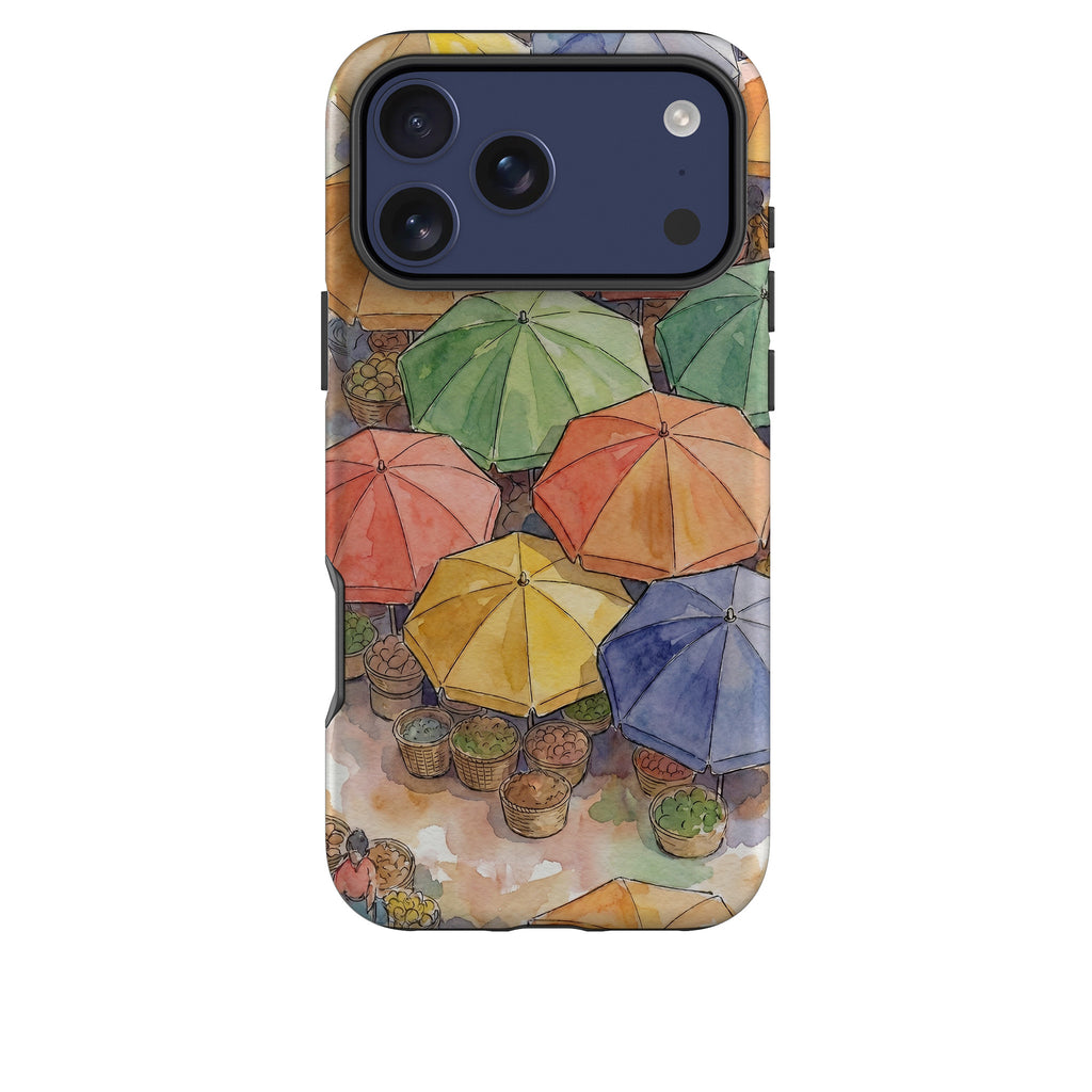 Market Umbrellas from Above by Tobi Akinyemi — Tough Case for iPhone — Finnaij