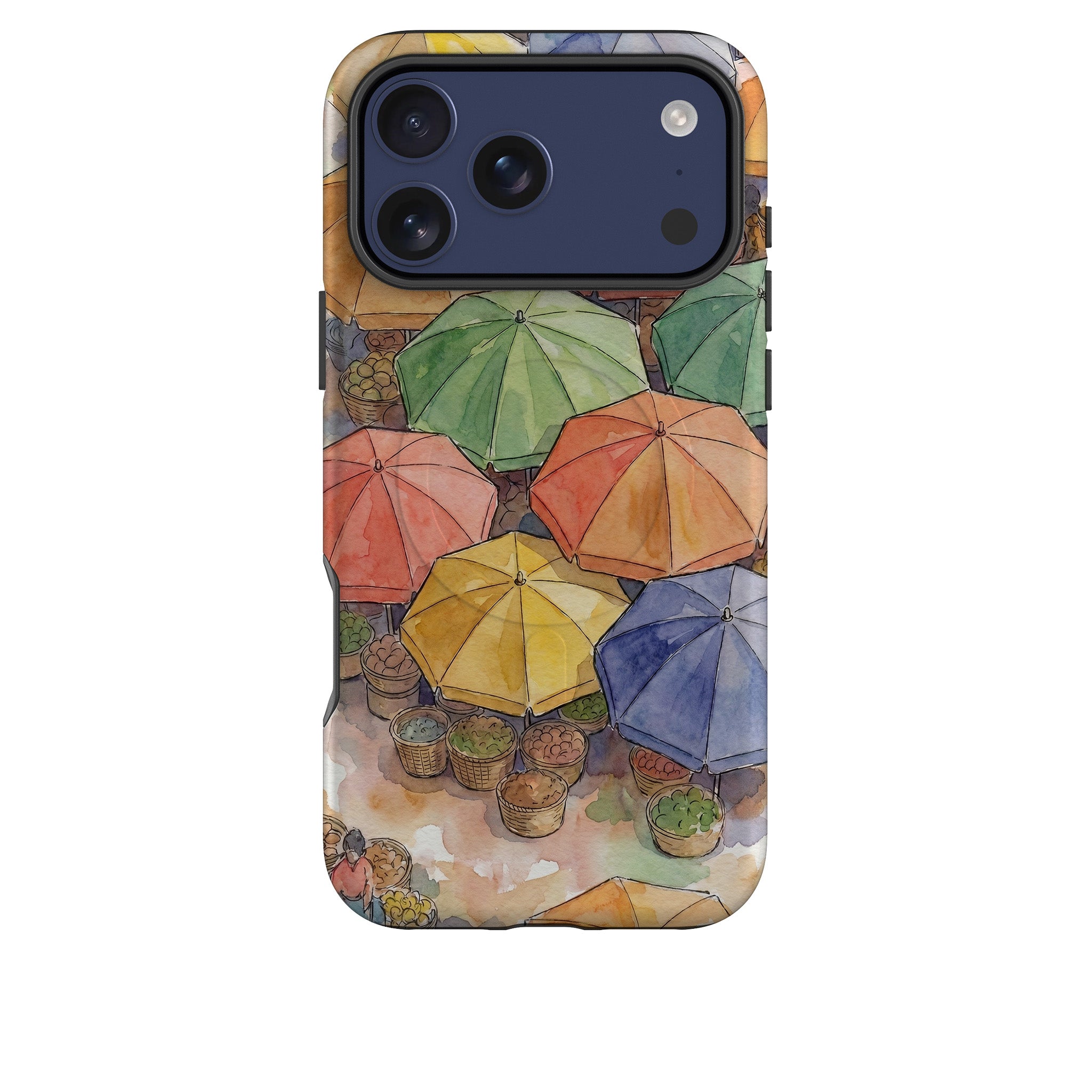 Market Umbrellas from Above by Tobi Akinyemi — MagSafe Tough Case for iPhone — Finnaij