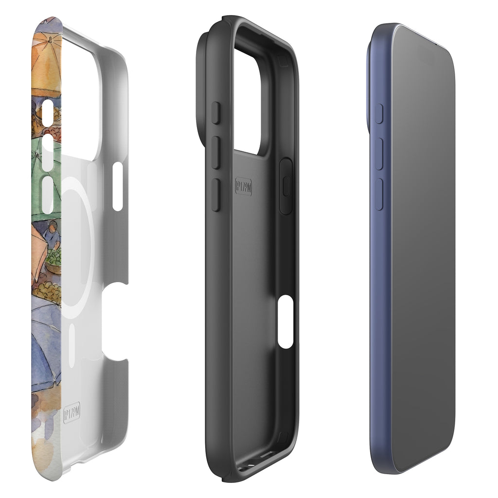Market Umbrellas from Above by Tobi Akinyemi — MagSafe Tough Case for iPhone — Finnaij
