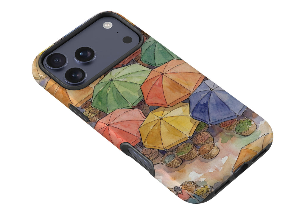 Market Umbrellas from Above by Tobi Akinyemi — MagSafe Tough Case for iPhone — Finnaij