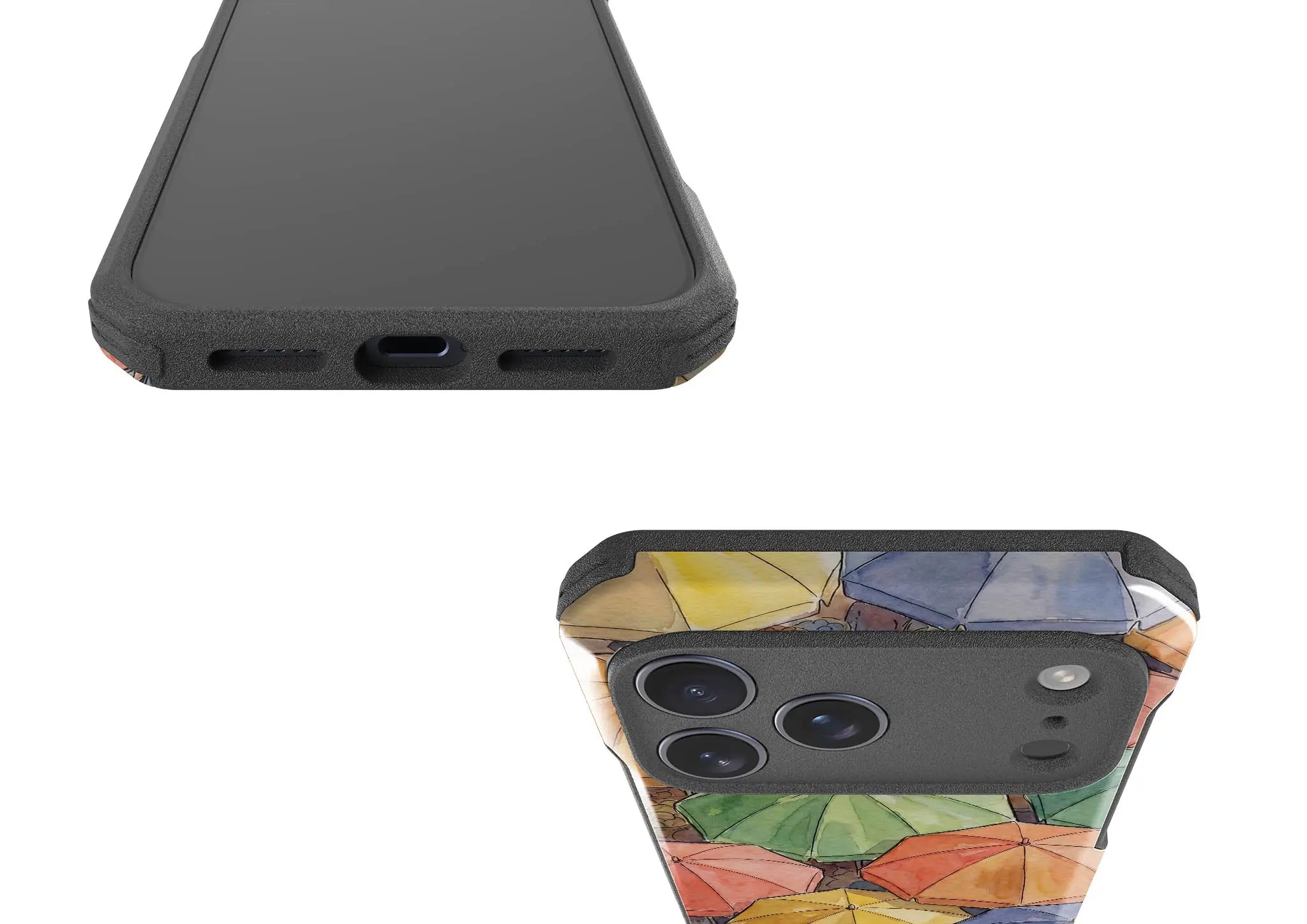 Market Umbrellas from Above by Tobi Akinyemi — Impact Armour MagSafe Case for iPhone — Finnaij