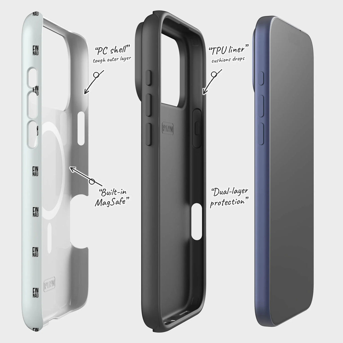Monogram Snow — Magsafe Tough Case for iPhone — Finnaij