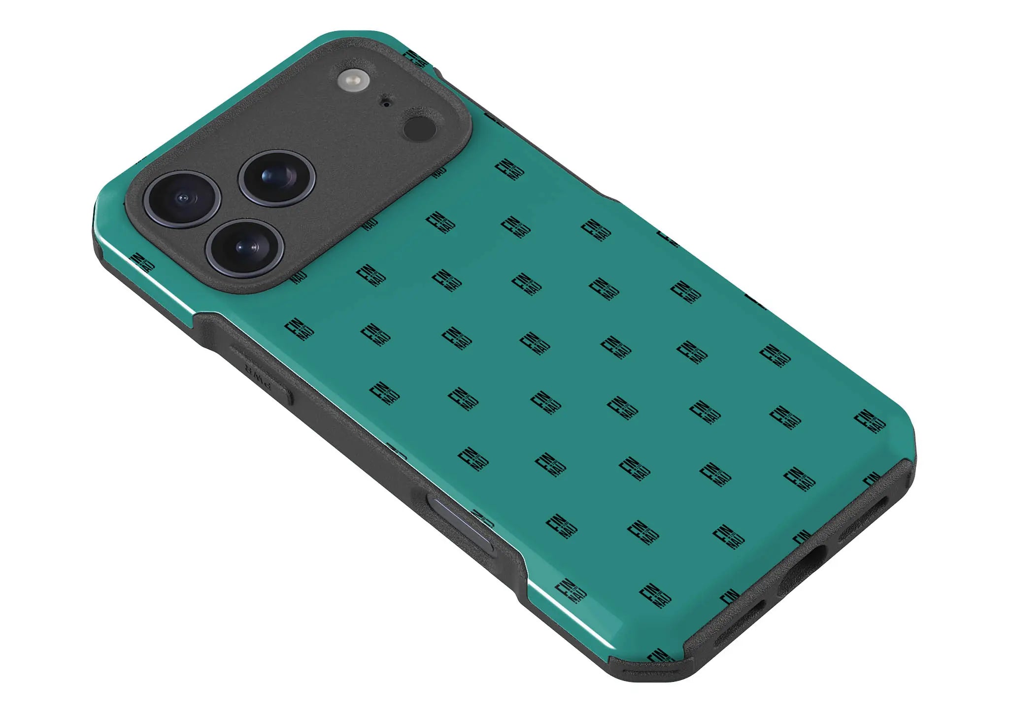 Monogram Teal — Impact Armour MagSafe Case for iPhone — Finnaij