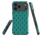 Monogram Teal — Impact Armour MagSafe Case for iPhone — Three Quarter — Finnaij
