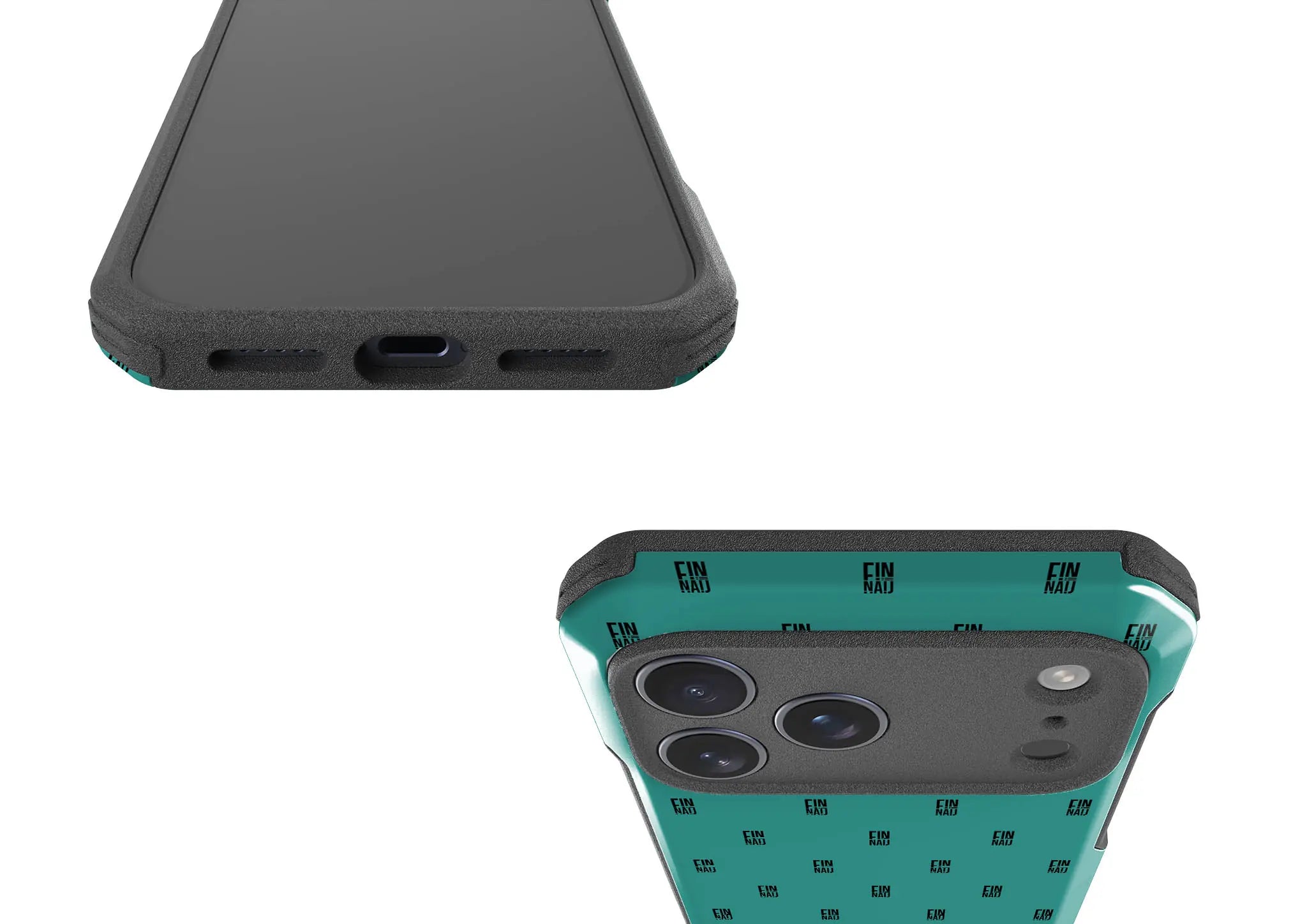 Monogram Teal — Impact Armour MagSafe Case for iPhone — Finnaij