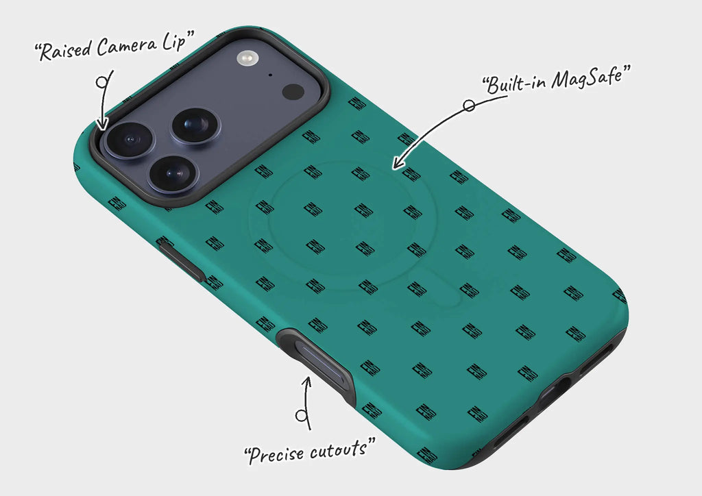 Monogram Teal — Magsafe Tough Case for iPhone — Finnaij