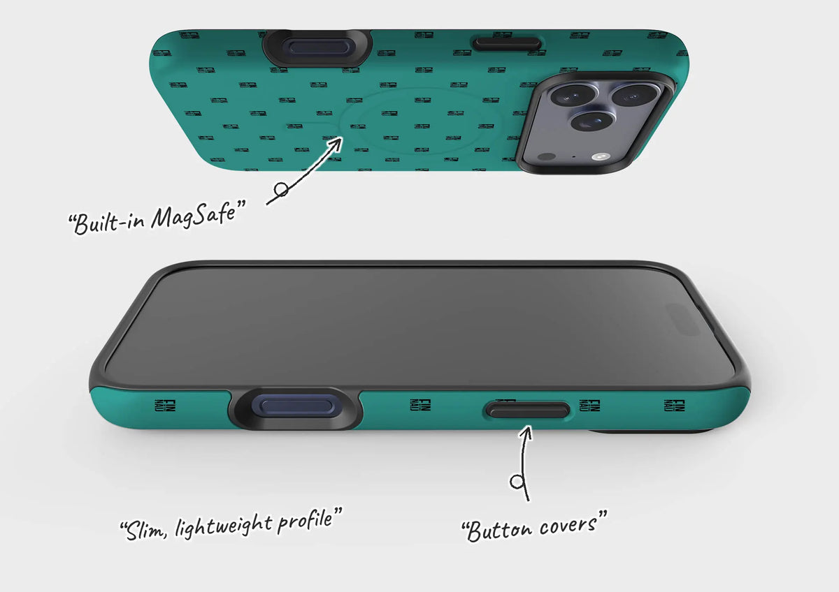 Monogram Teal — Magsafe Tough Case for iPhone — Finnaij