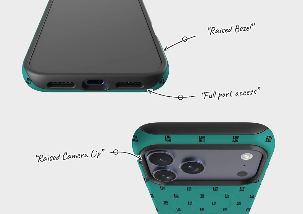 Monogram Teal — Magsafe Tough Case for iPhone — Finnaij