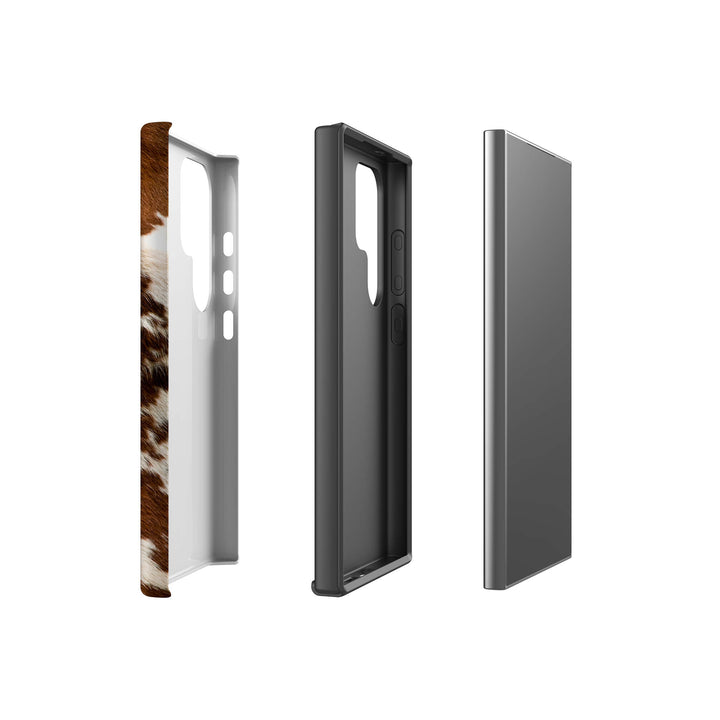 Elegant cowhide phone case tailored for Samsung Galaxy, offering a durable and fashionable design.