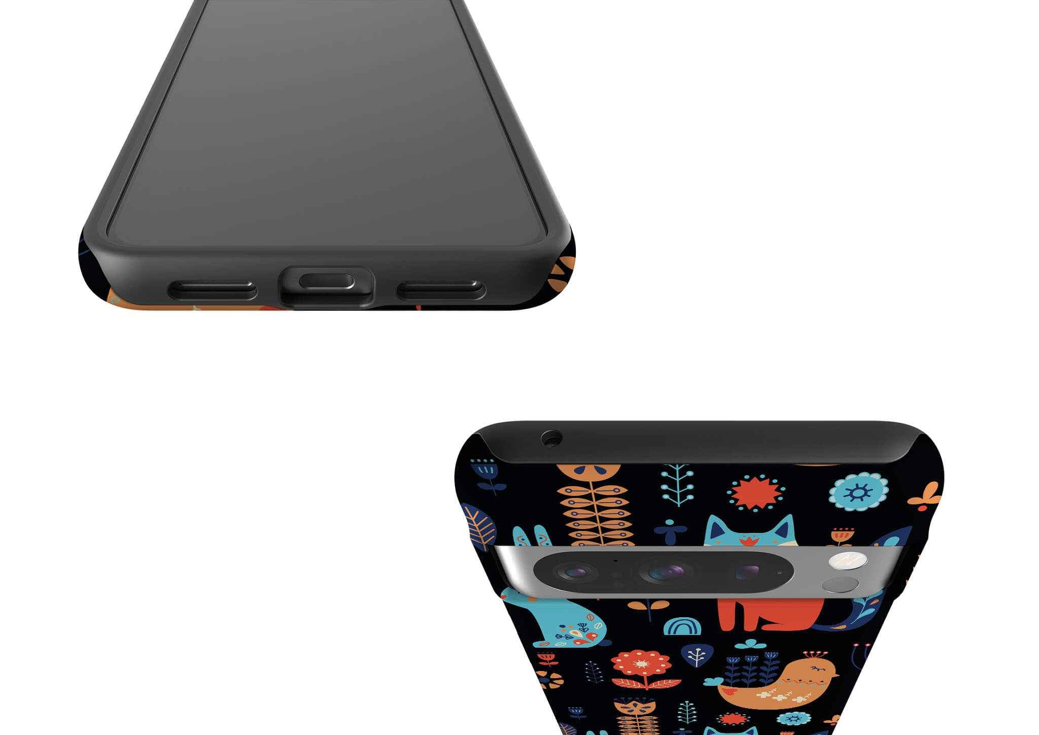 Nordic Ornament Black Tough Case for Google Pixel — Side Profile — Finnaij