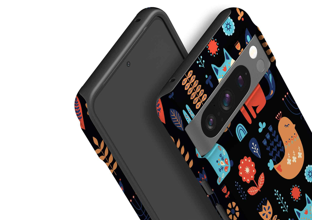 Nordic Ornament Black Tough Case for Google Pixel — Three Quarter — Finnaij