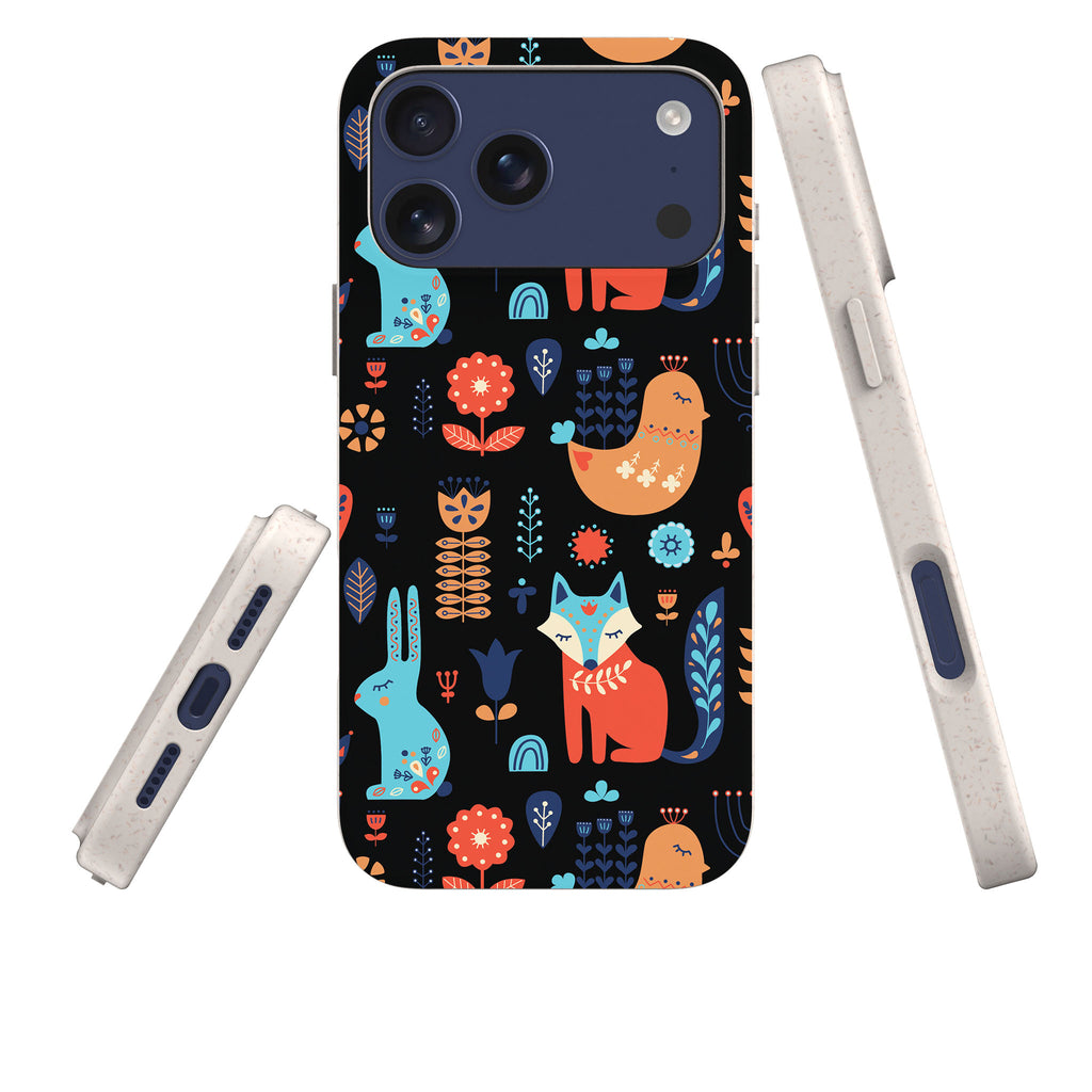 Nordic Ornament Black — iPhone Bio-degradable Case — Three Quarter — Finnaij
