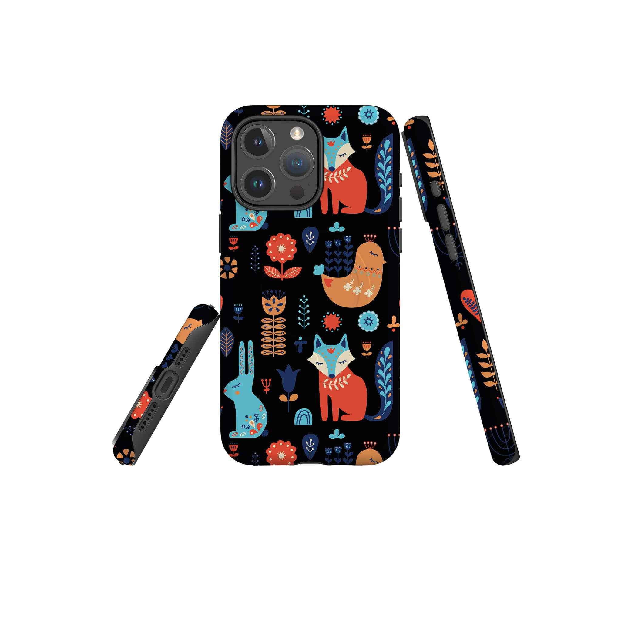 Nordic Ornament Black — Magsafe Tough Case for iPhone — Three Quarter — Finnaij