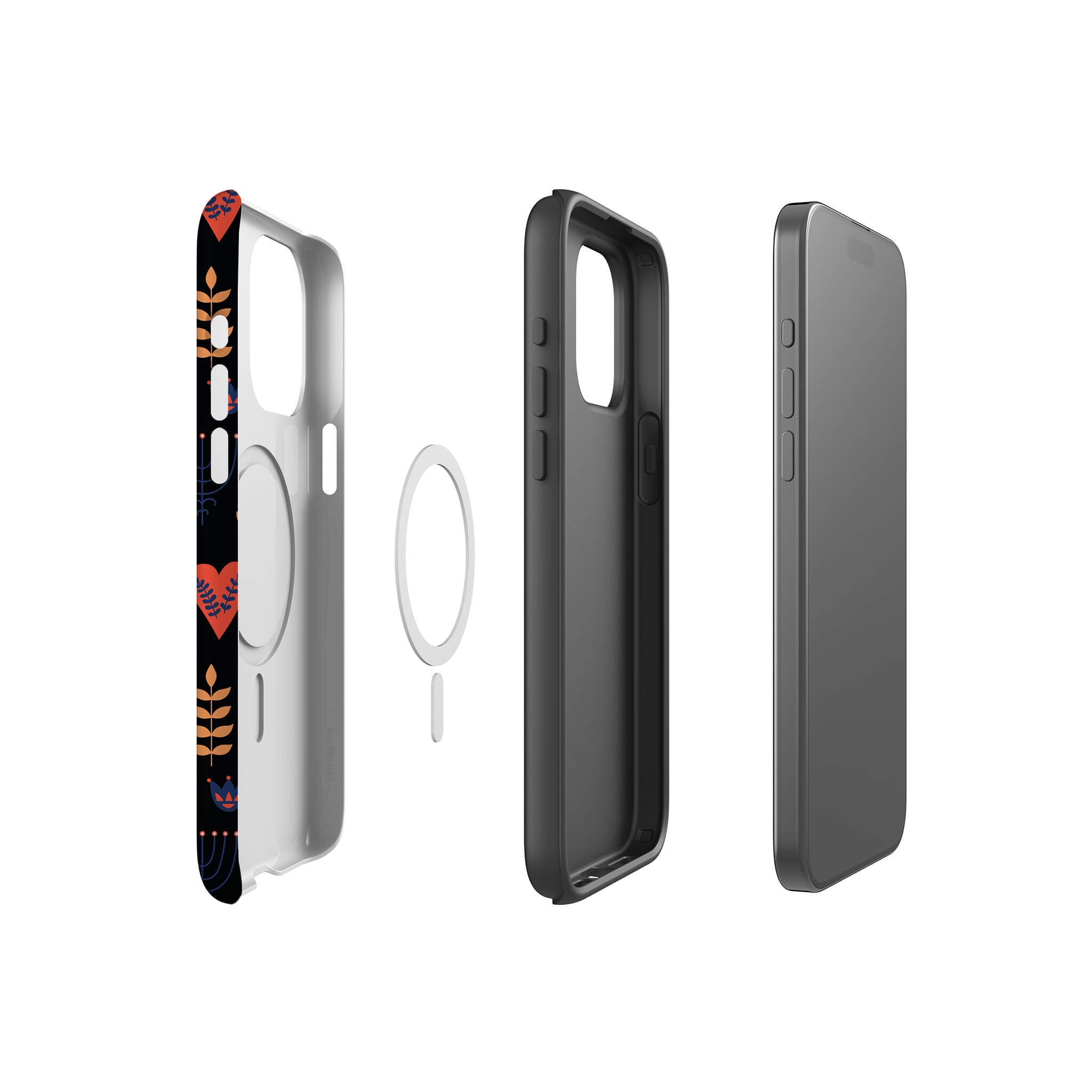 Nordic Ornament Black — Magsafe Tough Case for iPhone — Finnaij