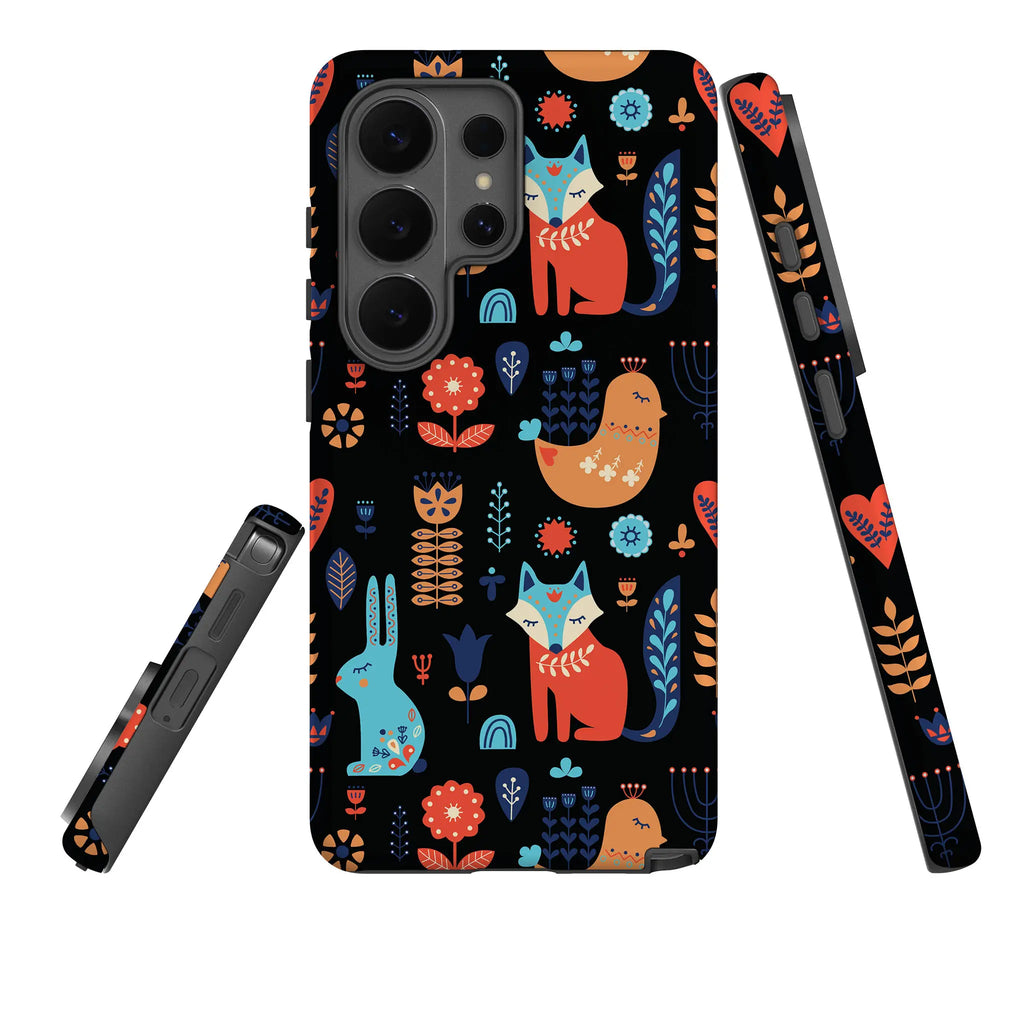 Nordic Ornament Black — Tough Case for Samsung — Three Quarter — Finnaij