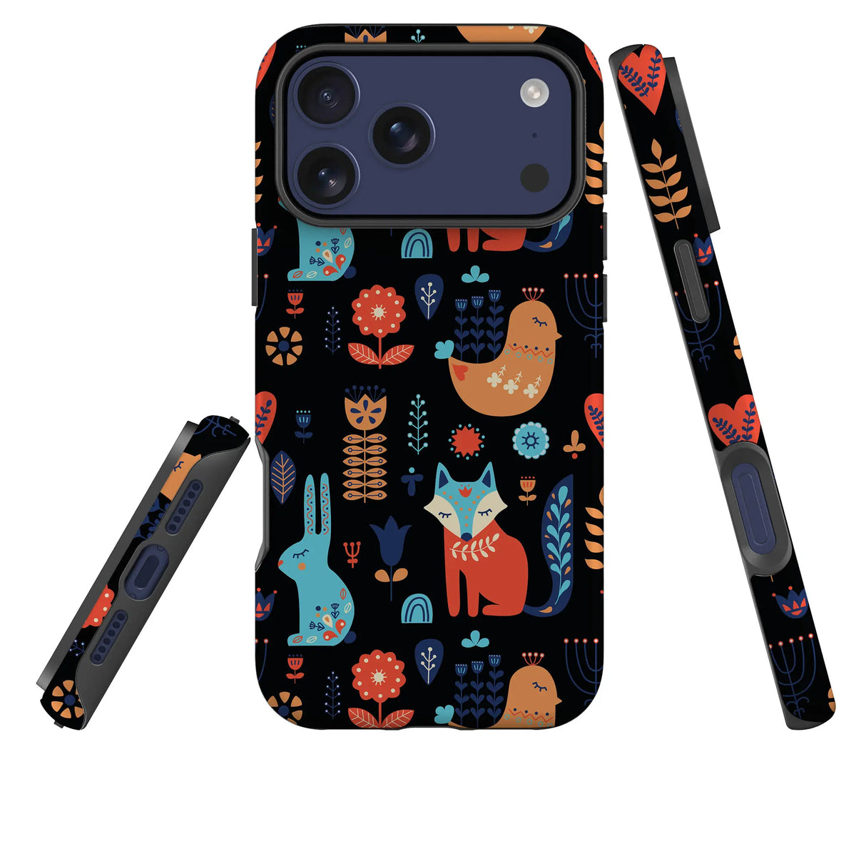 Nordic Ornament Black — Tough Case for iPhone — Three Quarter — Finnaij
