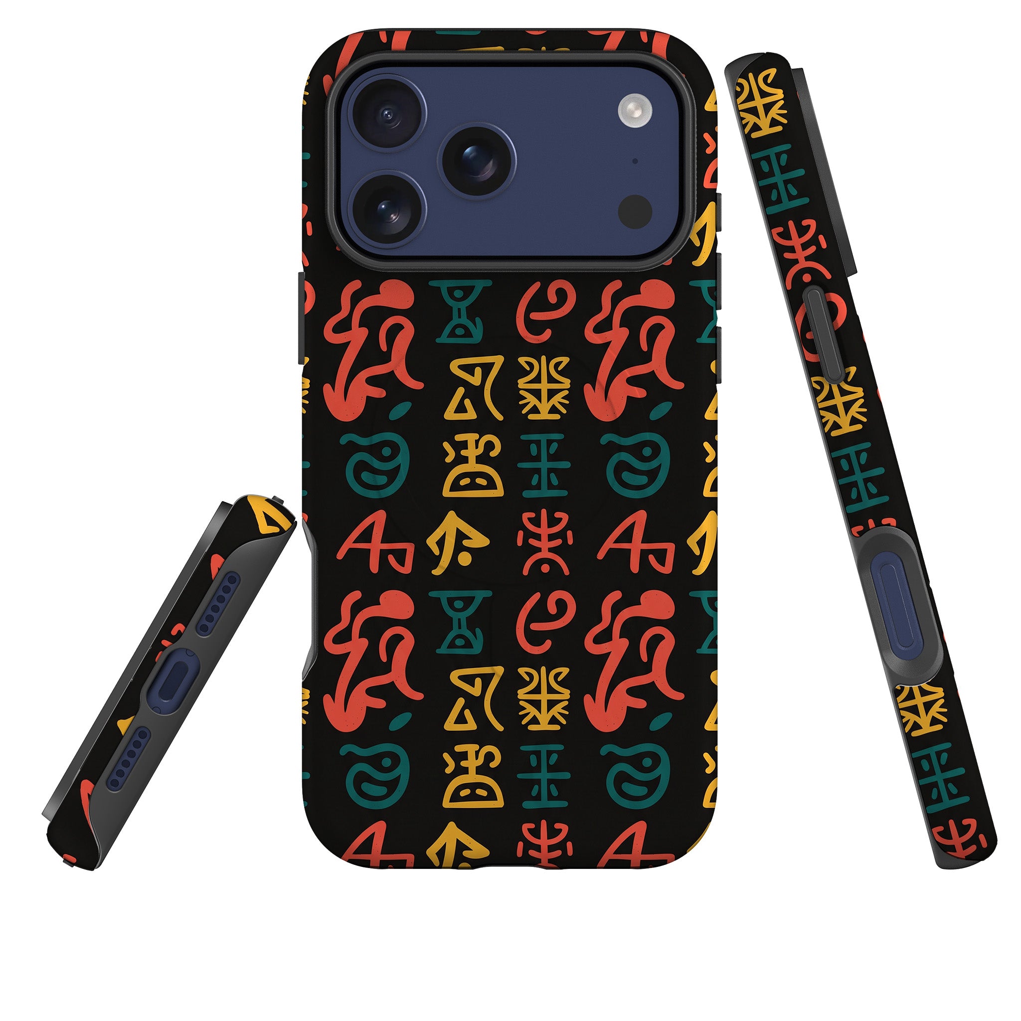 Nsibidi Pulse by Ada Okoye — Magsafe Tough Case for iPhone — Three Quarter — Finnaij