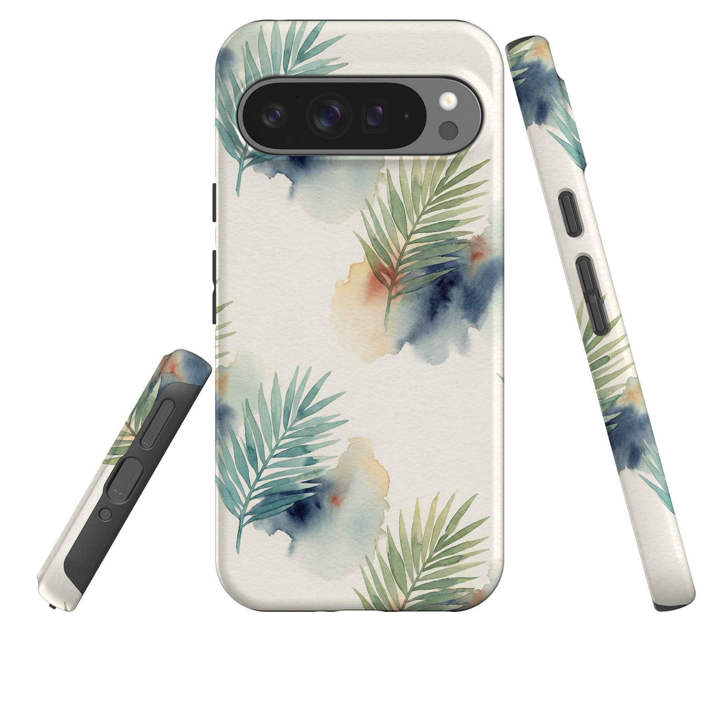 Palm Frond Breeze Pattern by Tobi Akinyemi — Tough Case for Google Pixel — Three Quarter — Finnaij