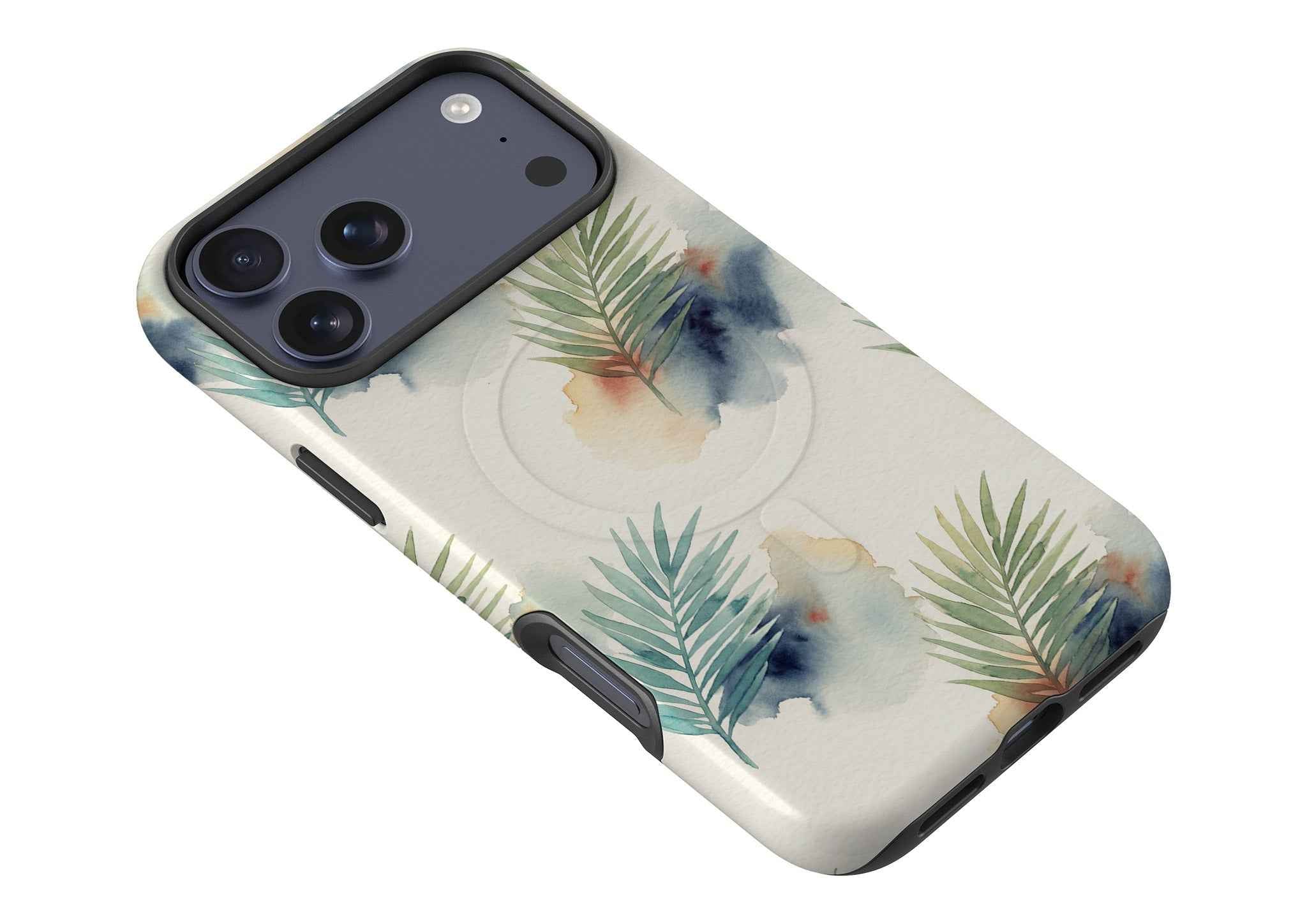 Palm Frond Breeze Pattern by Tobi Akinyemi — MagSafe Tough Case for iPhone — Finnaij