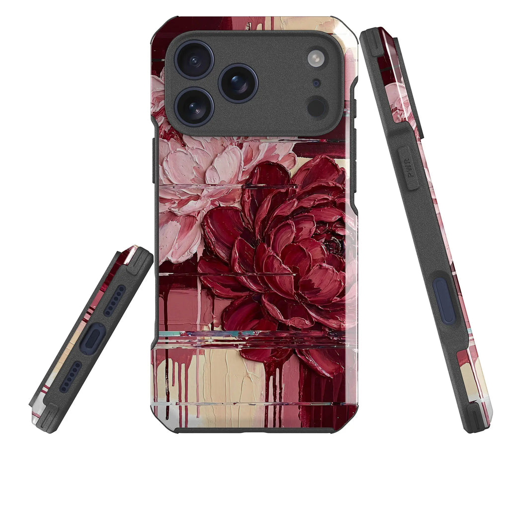 Peonies by Frida Lövström — Impact Armour MagSafe Case for iPhone — Three Quarter — Finnaij