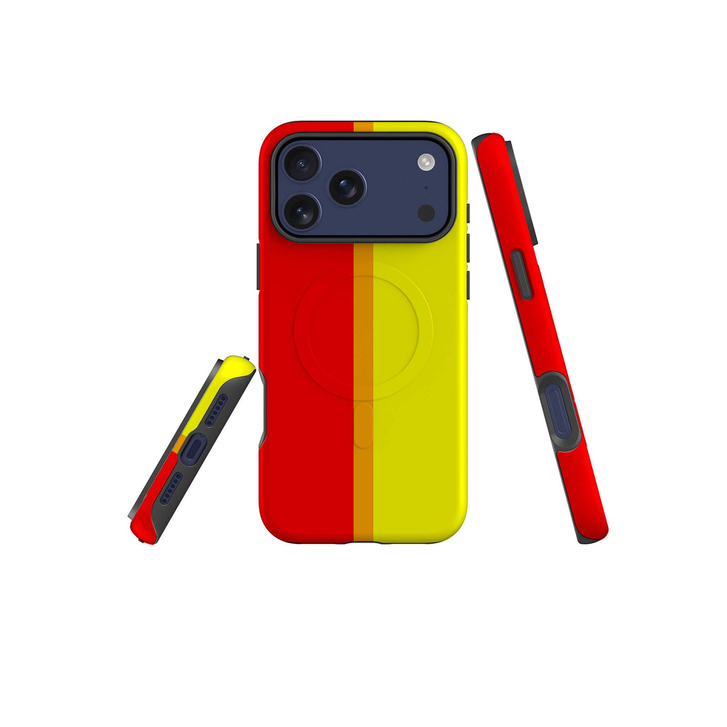 Rainbow Series Red Yellow — Magsafe Tough Case for iPhone — Three Quarter — Finnaij
