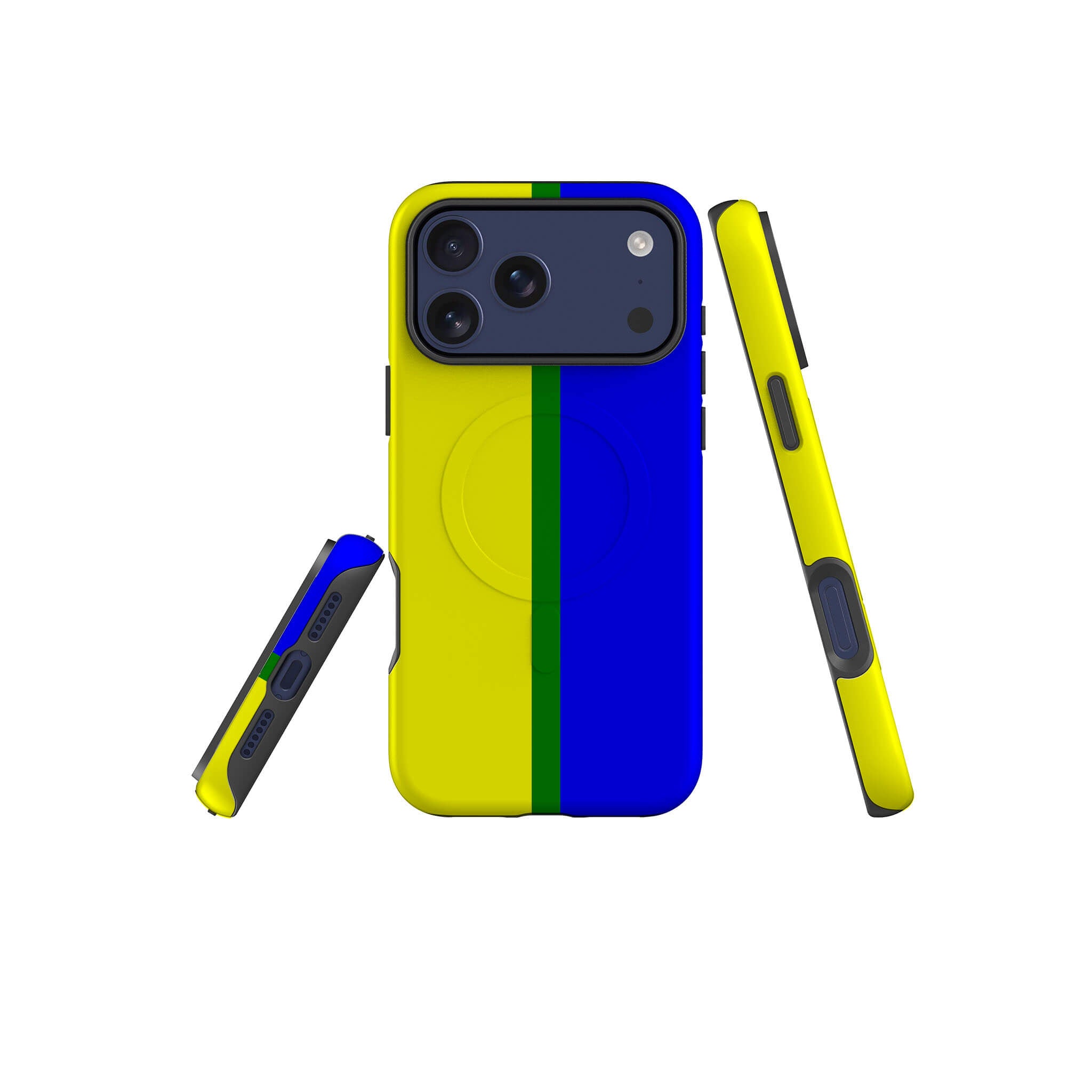 Rainbow Series Yellow Blue — Magsafe Tough Case for iPhone — Three Quarter — Finnaij