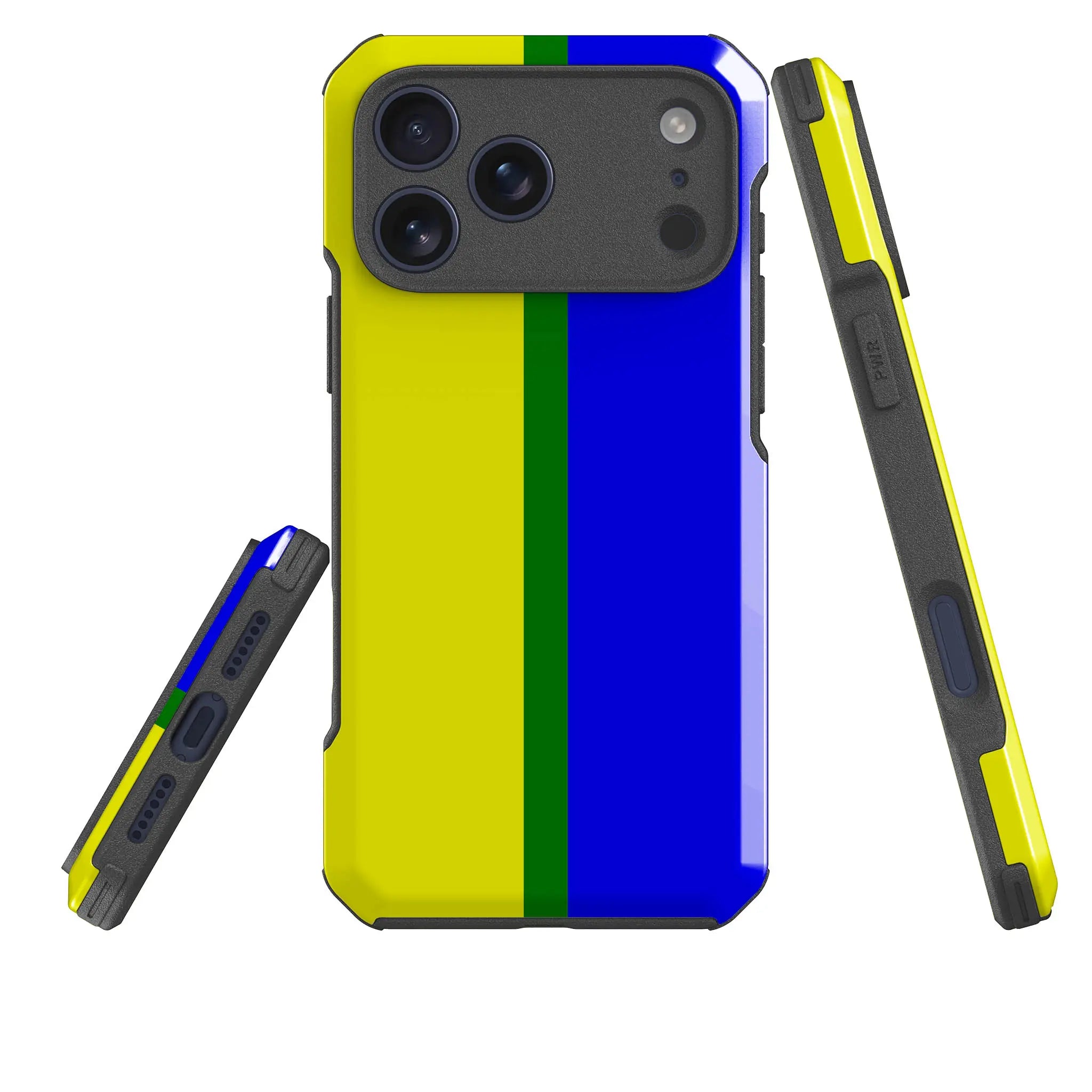 Rainbow Series - Yellow Blue — Impact Armour MagSafe Case for iPhone — Three Quarter — Finnaij