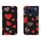 Red Hearts — Folio Wallet Case for iPhone — Finnaij
