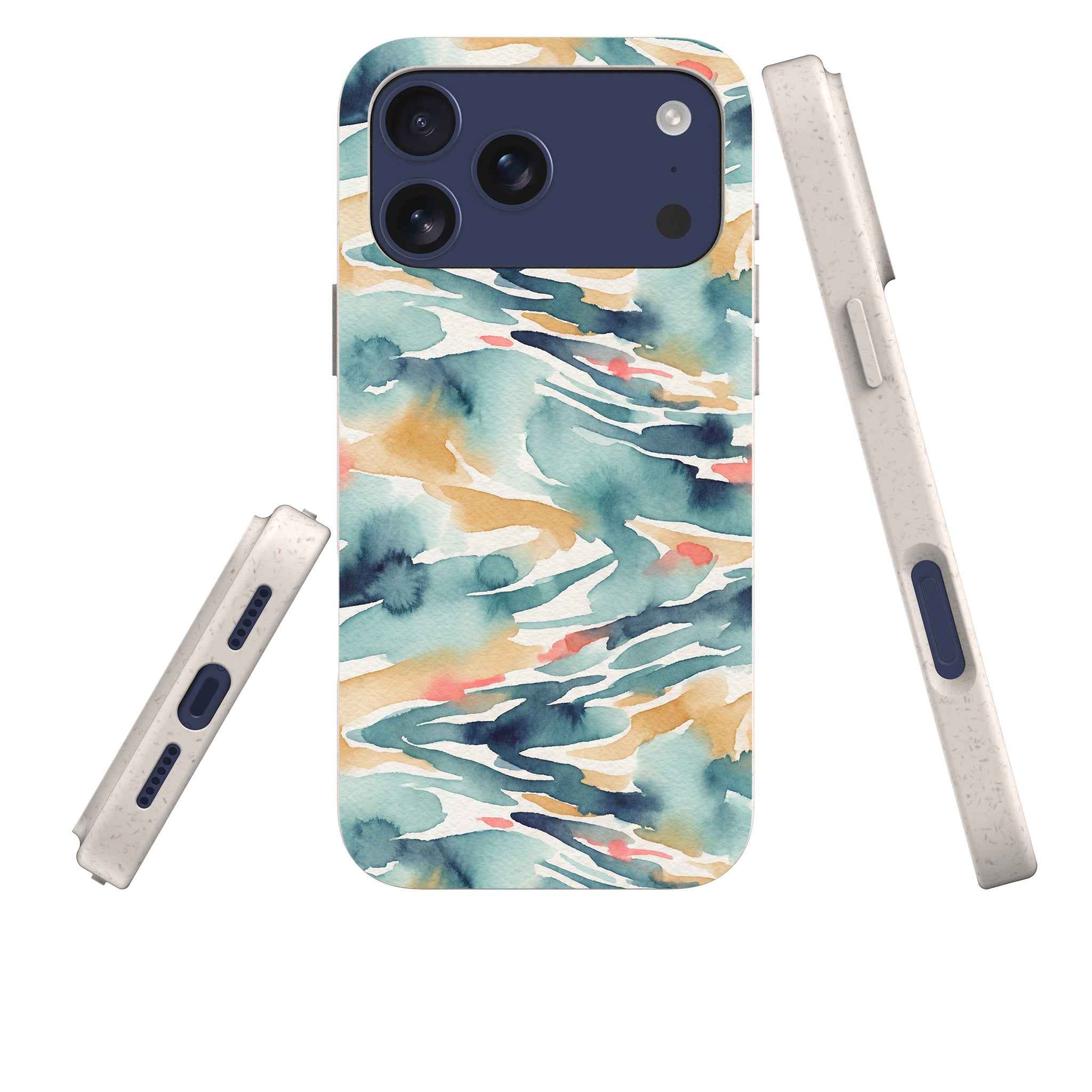 River Reflection Pattern Crop by Tobi Akinyemi — iPhone Bio-degradable Case — Three Quarter — Finnaij