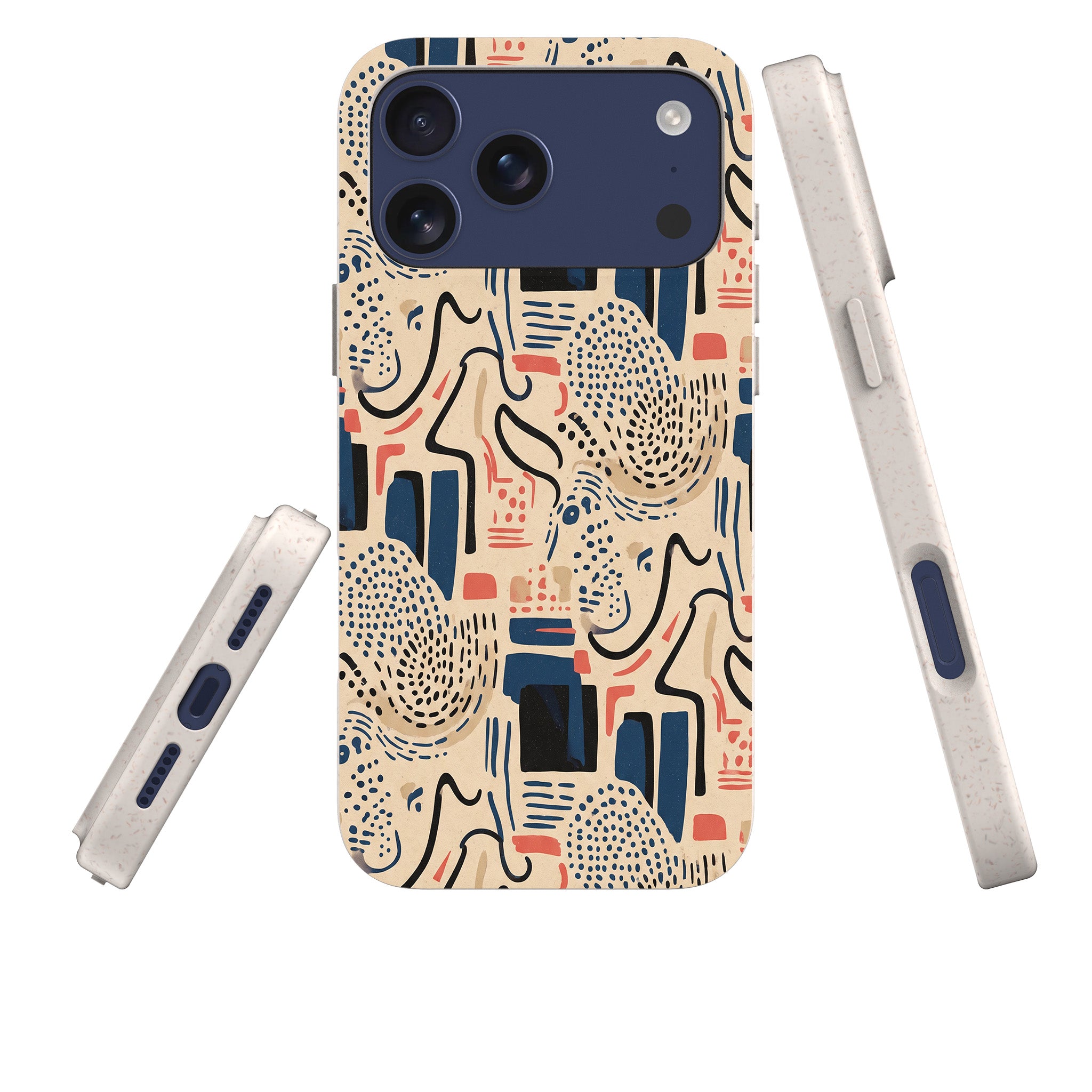 Sandstone Adire by Ada Okoye — iPhone Bio-degradable Case — Three Quarter — Finnaij