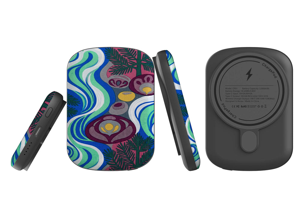 Sauna Bloom Motif by Aino Kallio — MagSafe CHARGEPOD — Finnaij
