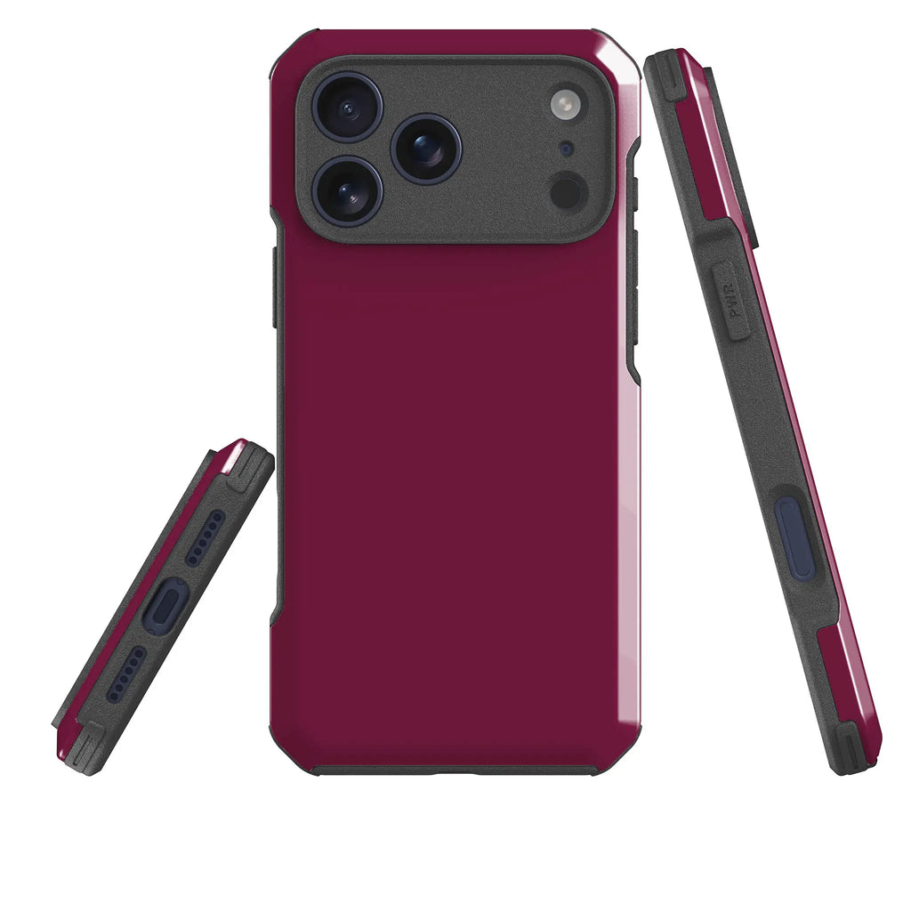 Simple Range Burgundy Orchid — Impact Armour MagSafe Case for iPhone — Three Quarter — Finnaij