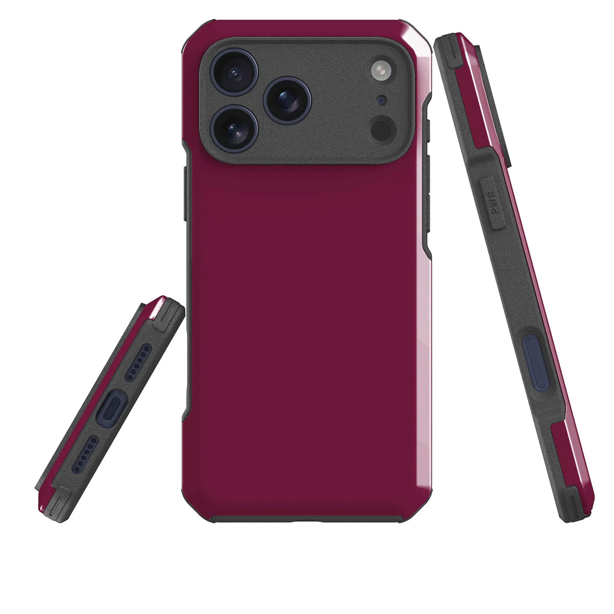Simple Range Burgundy Orchid — Impact Armour MagSafe Case for iPhone — Three Quarter — Finnaij