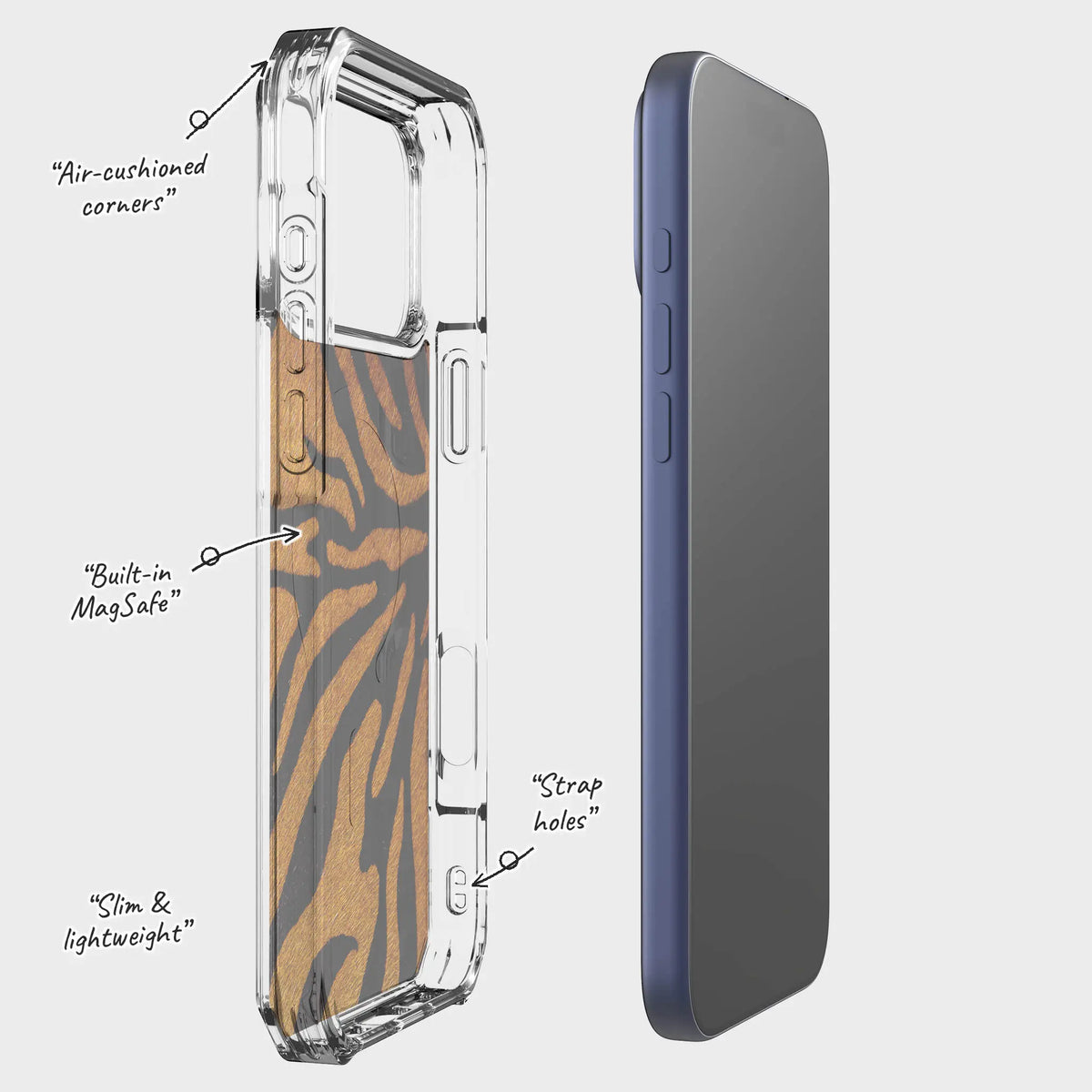 Stripes of the Wild — Magsafe Clear Impact Case for iPhone — Finnaij