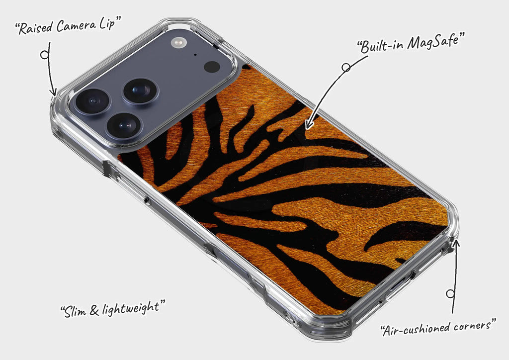 Stripes of the Wild — Magsafe Clear Impact Case for iPhone — Finnaij