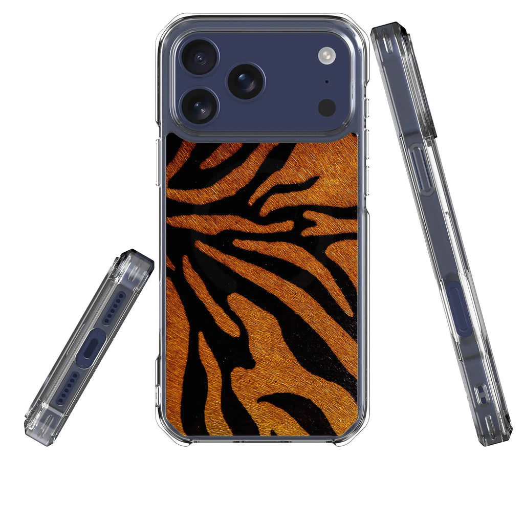 Stripes of the Wild — Magsafe Clear Impact Case for iPhone — Three Quarter — Finnaij